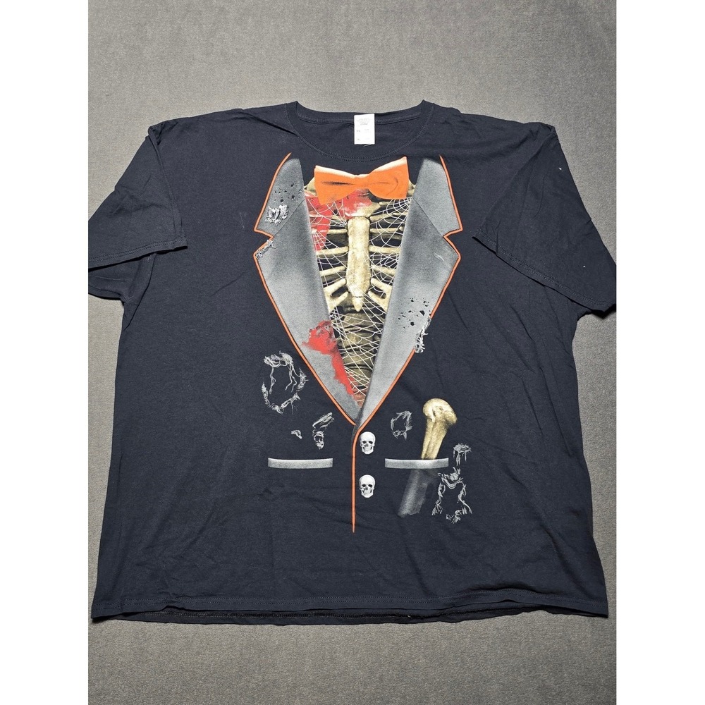 Skeleton Tuxedo Halloween Shirt Men's 3XL‎ Bowtie Halloween Party Funny Y2K
